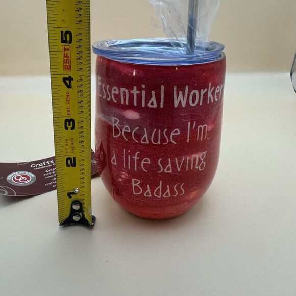 ICU Nurse Essential Worker Stethoscope AED Doctor Wine Cup Coworker Gift - Picture 9 of 10